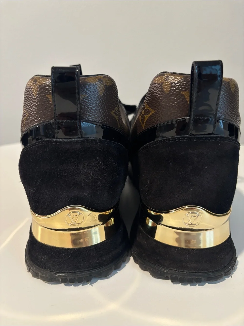 Louis Vuitton Black & Gold Monogram Trail Runner Sneakers